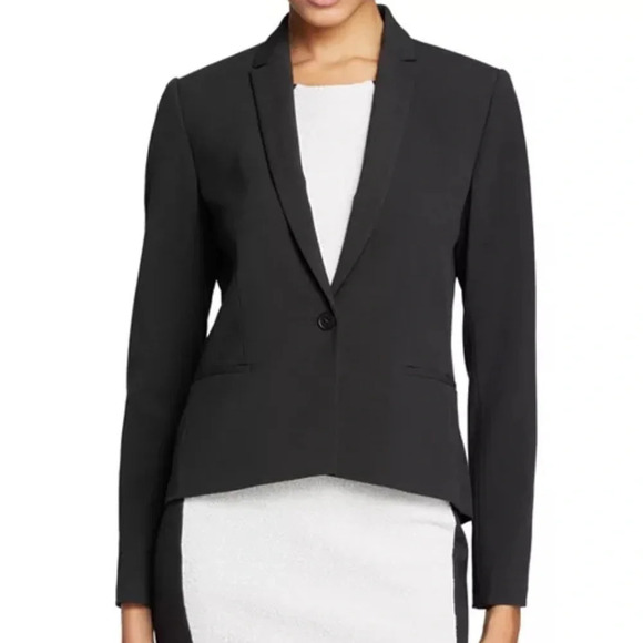 T TAHARI Carina Black Single Button Blazer Notched Lapel US 4/UK 8 Office Workwe - Picture 1 of 6